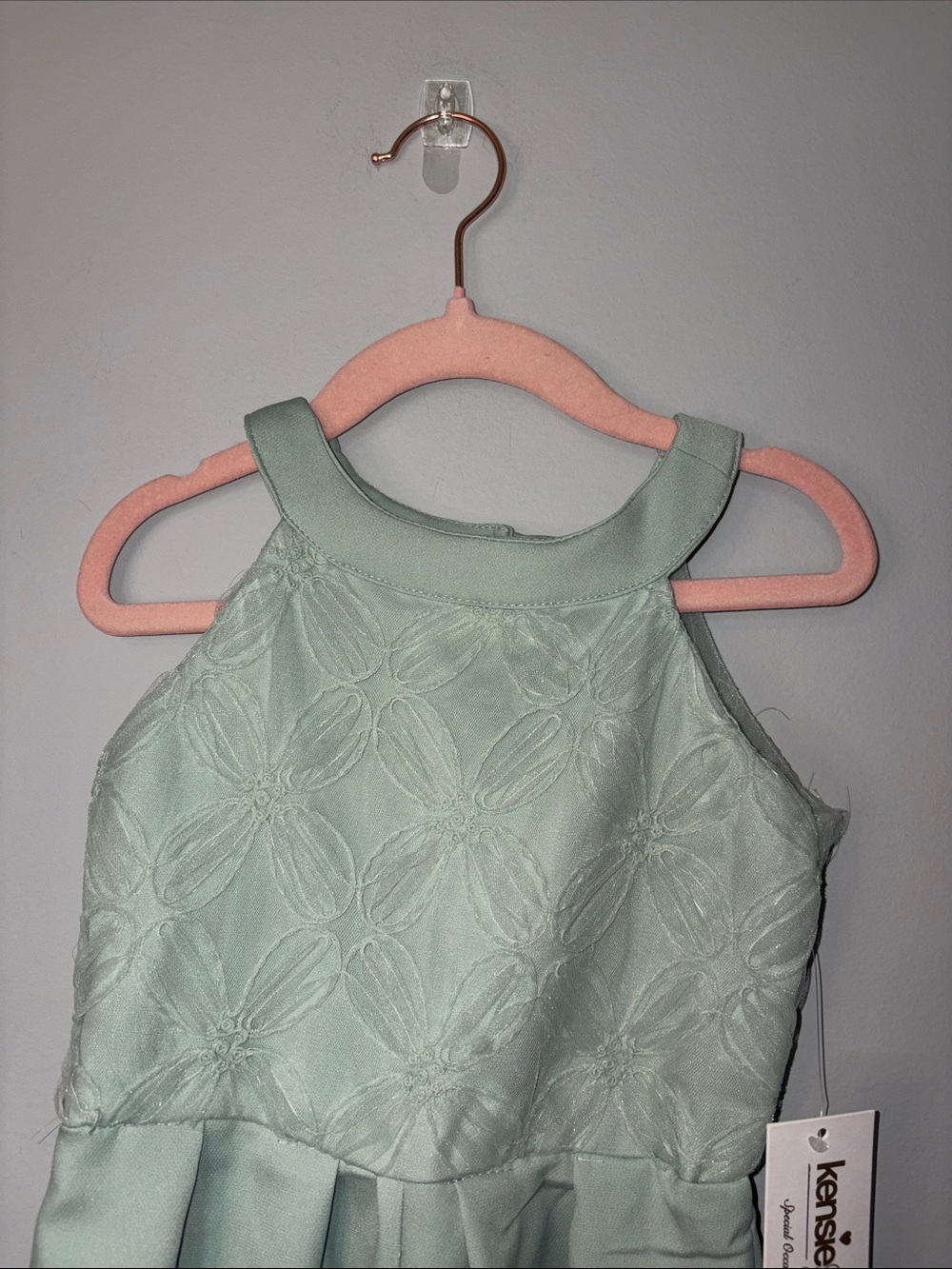Kensie Girl Mint Green Textured Bodice Jumpsuit Size 4 NEW - Picture 2 of 6